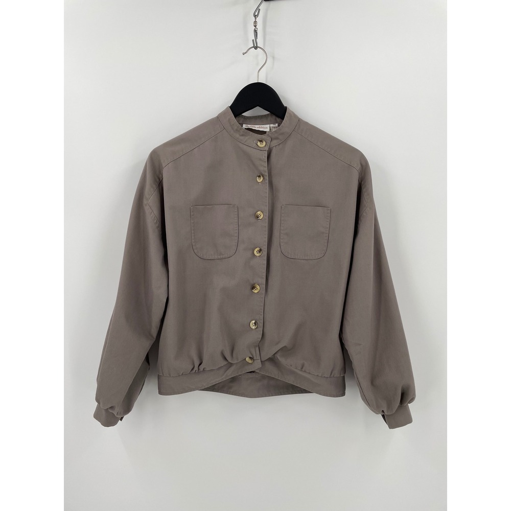 The Fifth‎ Addition Taupe Utility Bomber Jacket Stand Collar Size 10